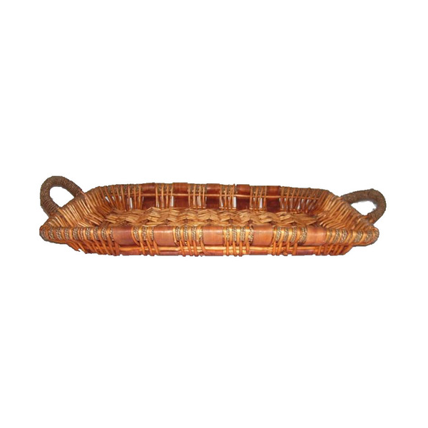 Large Rectangular Willow Tray With Handles
