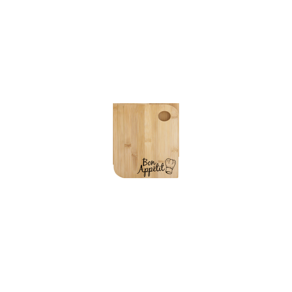 Bamboo Cutting Board With Bon Appetit Engraved - 10 X 0.4 X 14 In.