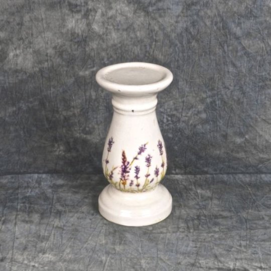 Classical Ceramic Candle Holder, Lavender Collection - Short