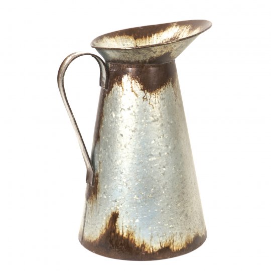 Fhb-001 Vintage Style Metal Pitcher - Rusted Blue, Grey