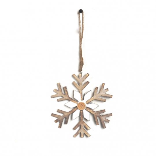 Hus-009 Wooden Snowflake Hanger