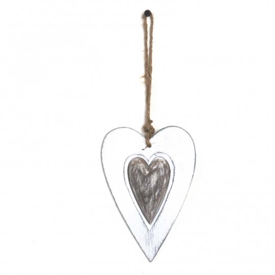 Wooden Heart Hanger, 4.7 X 3.1 X 0.5 In.