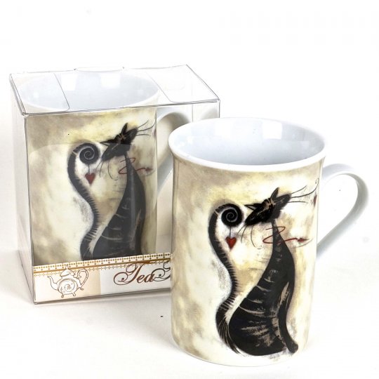 Mug-301 Porcelain Mug In Gift Box - Cat Tea Time