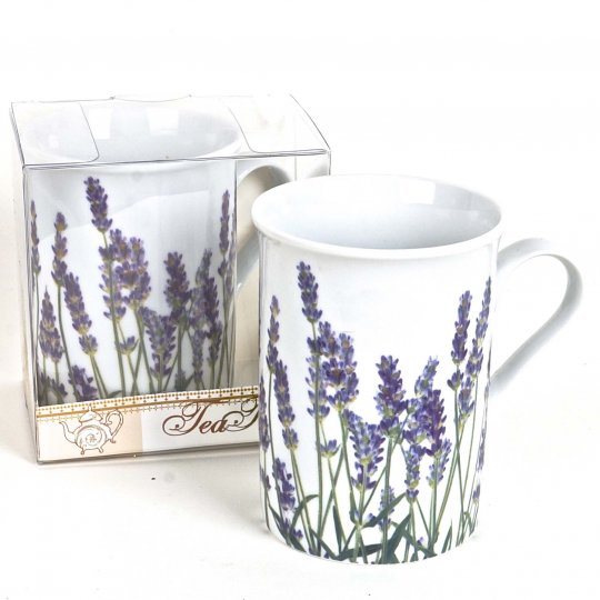Mug-t048 Porcelain Mug In Gift Box - Lavender Tea Time