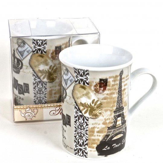 Mug-t109 Porcelain Mug In Gift Box - Paris Tea Time