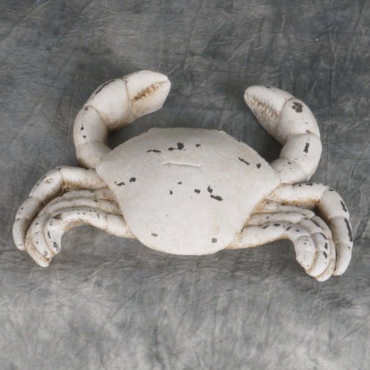 Pmdf-050 Decorative Paper Mache, Crab Sculpture - Distressed White
