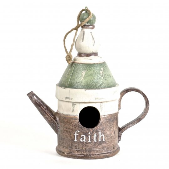 Polyresin Decorative Birdhouse - Faith