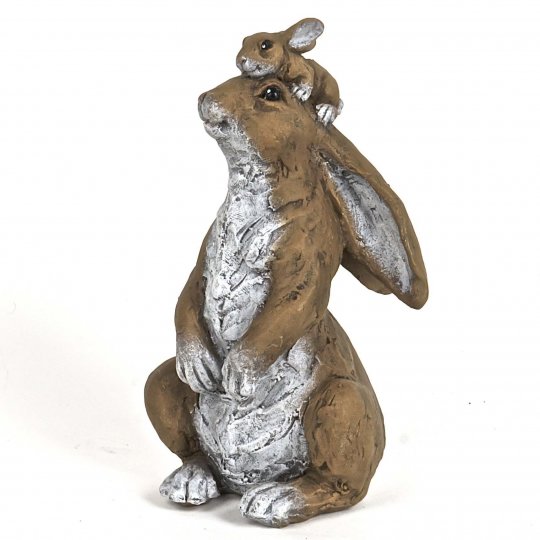 Mommy Rabbit, Baby Figurine - 3.8 X 2.8 X 6.7 In.