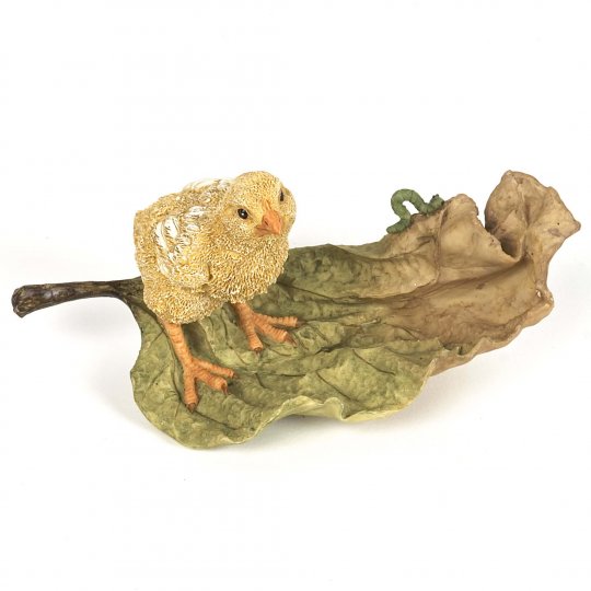 Sc002-ch Baby Chick On The Leaf Figurine - 6.9 X 3 X 3.1 In.