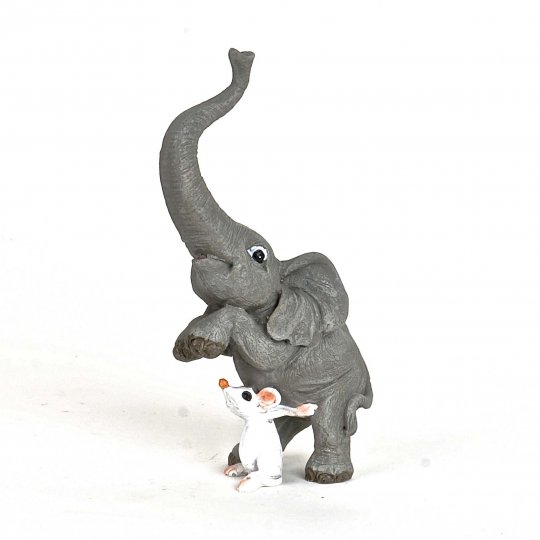 Standing Elephant, Mouse Figurine - 3.6 X 2 X 5.9 In.