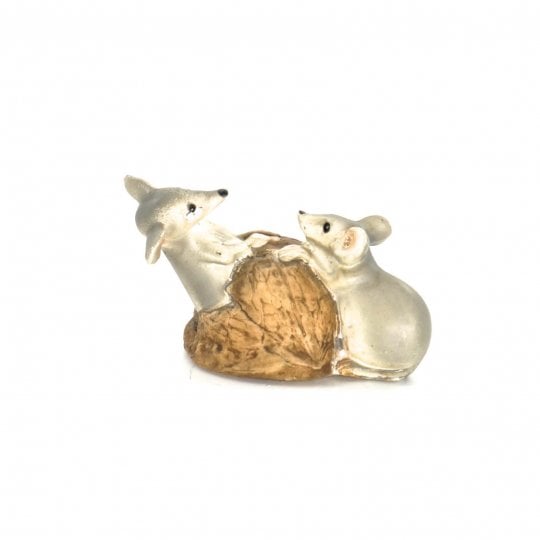 Sc002-m Two Mice On Top Of Walnut Shell Figurine - 2.2 X 1.6 X 1.2 In.