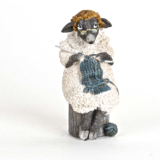 Knitting Sheep Figurine