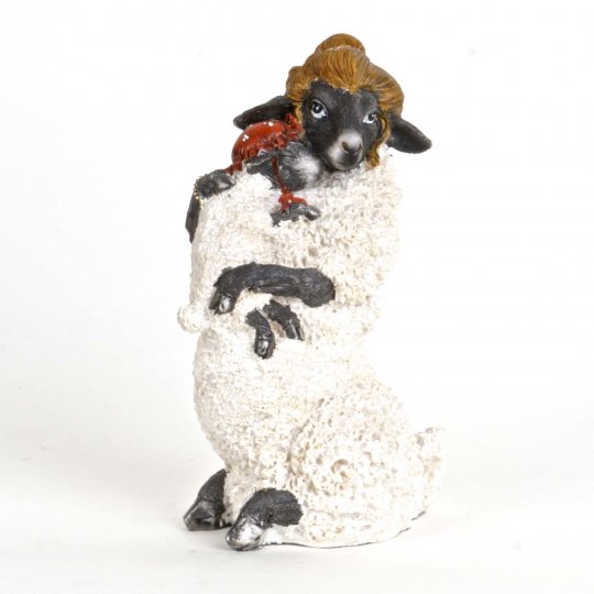 Loving Mommy Sheep With Baby Figurine