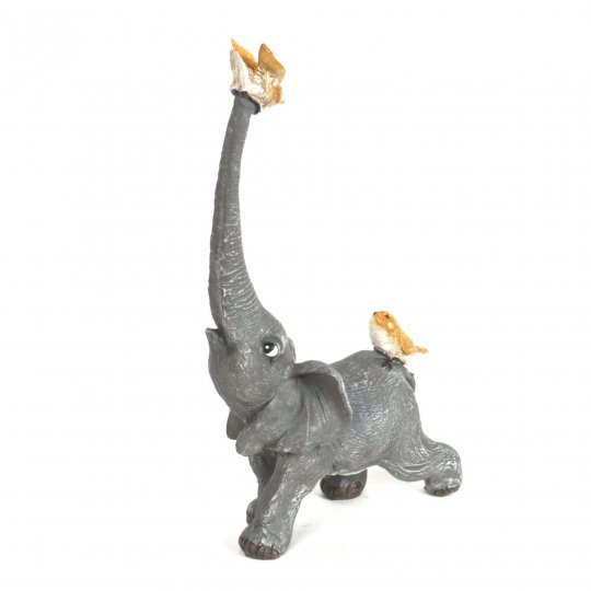 Elephant Laying On The Floor With Mice Figurine
