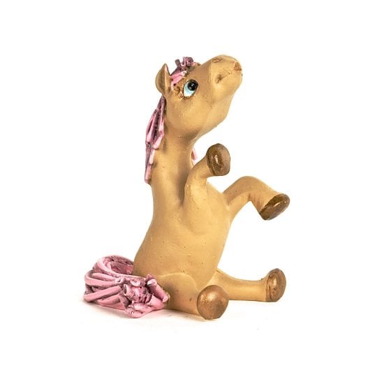 Sc005-h Sitting Purple Tail Horse Figurine