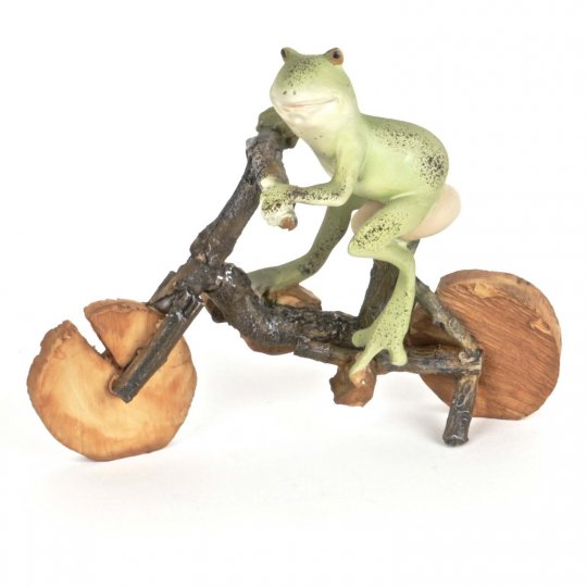 Frog Figurine On The Bicycle