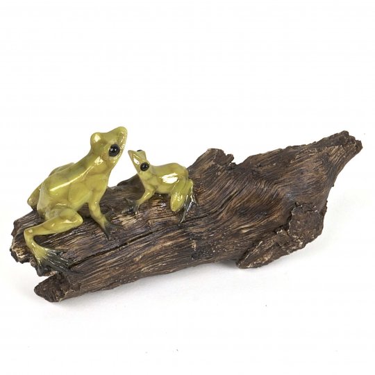 Frog Sitting On The Log Figurine