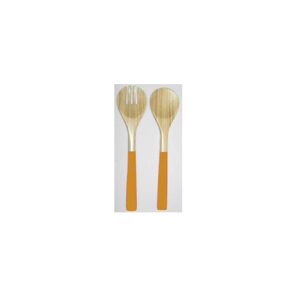 Set Of 2 Spoon & Fork, 12 L In. - Yellow