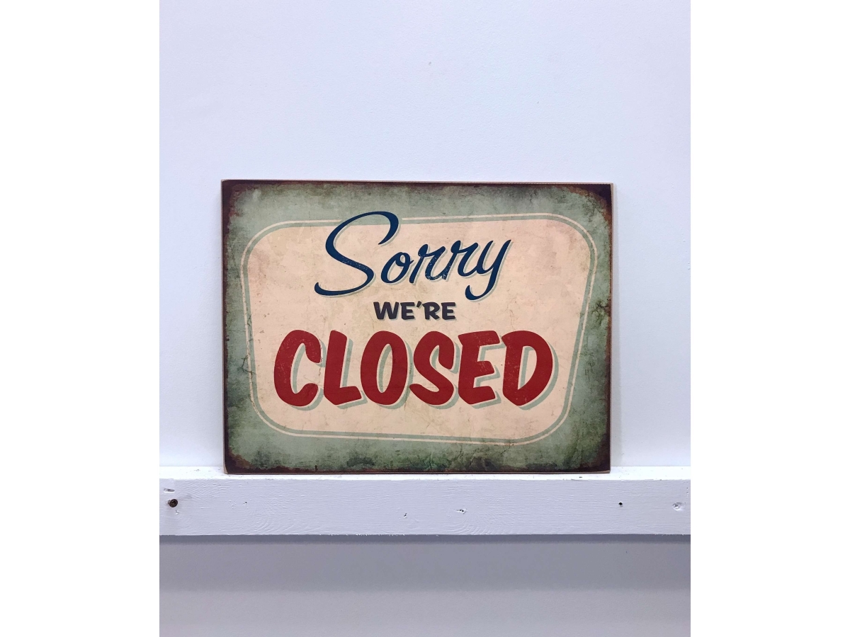 Iv-s13-g17 Close Wooden Sign Wall Decor