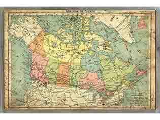 Iv-s17-bf00150 Canadian Framed Map Graphic Art Print On Wood