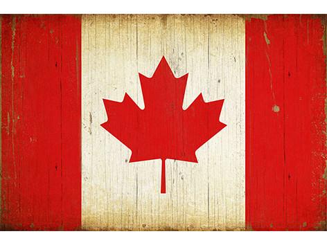 Iv-s17-g445 Canadian Flag Wooden Sign Wall Decor