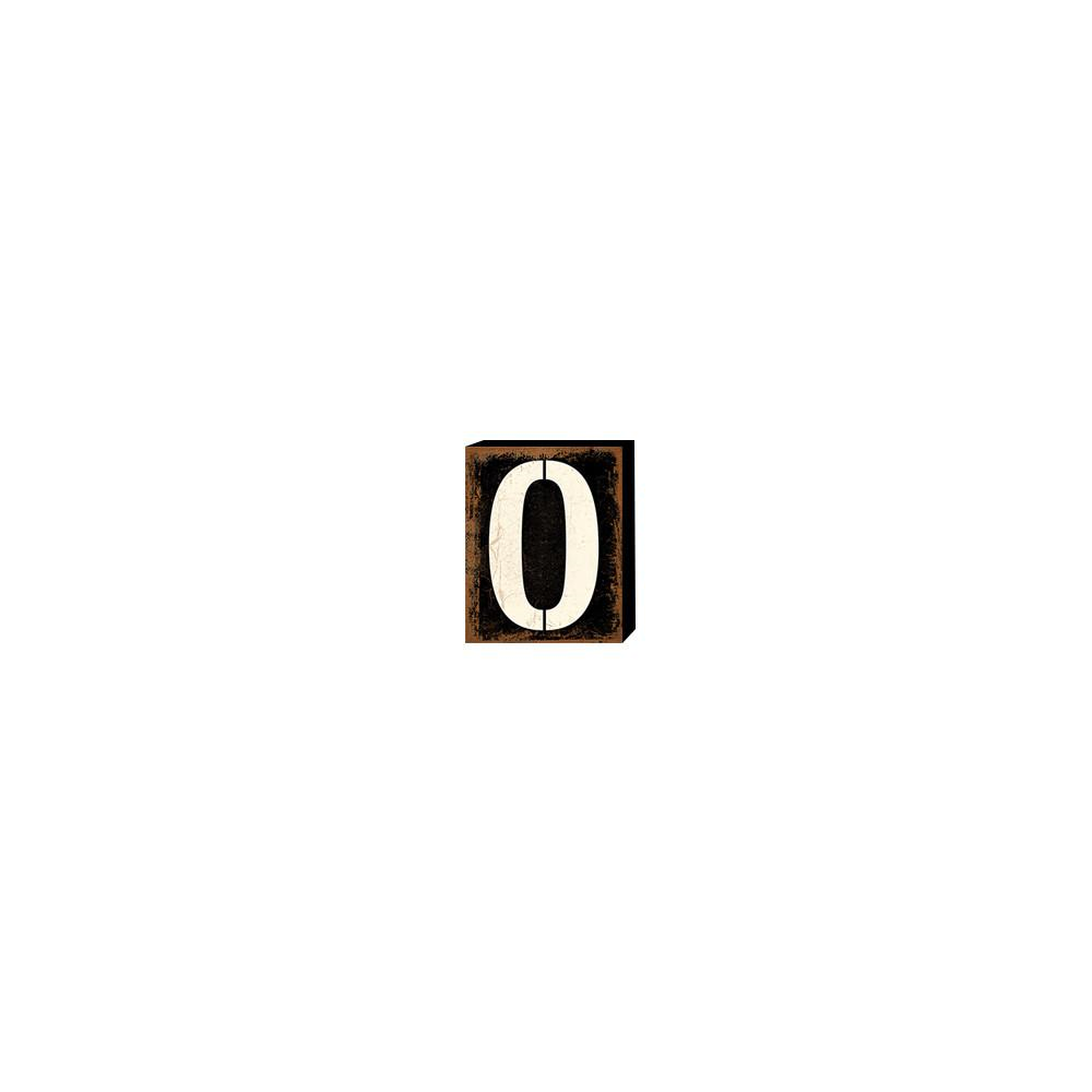 0 Wooden Number Block, Black - Small