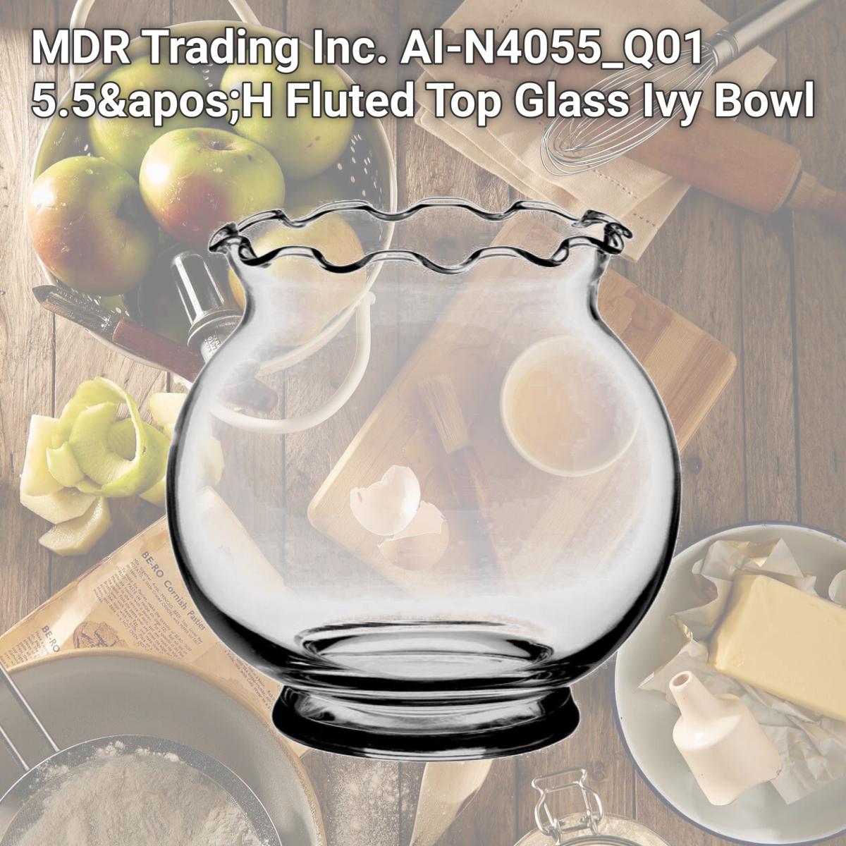Picture of MDR Trading Inc. AI-N4055_Q01 5.5'H Fluted Top Glass Ivy Bowl