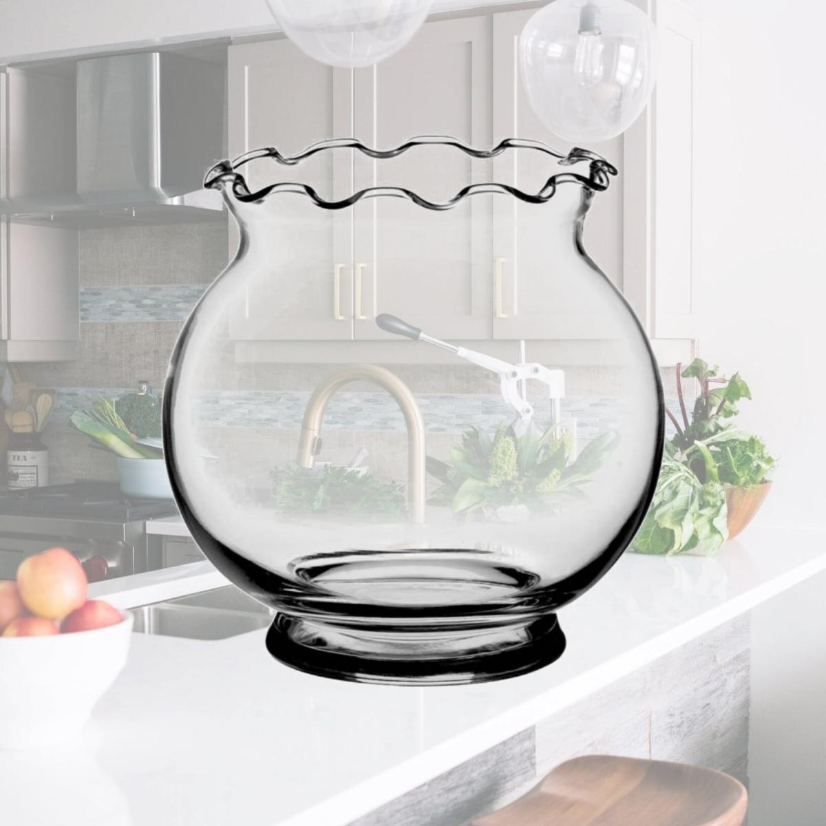 Picture of MDR Trading Inc. AI-N4055_Q01 5.5'H Fluted Top Glass Ivy Bowl