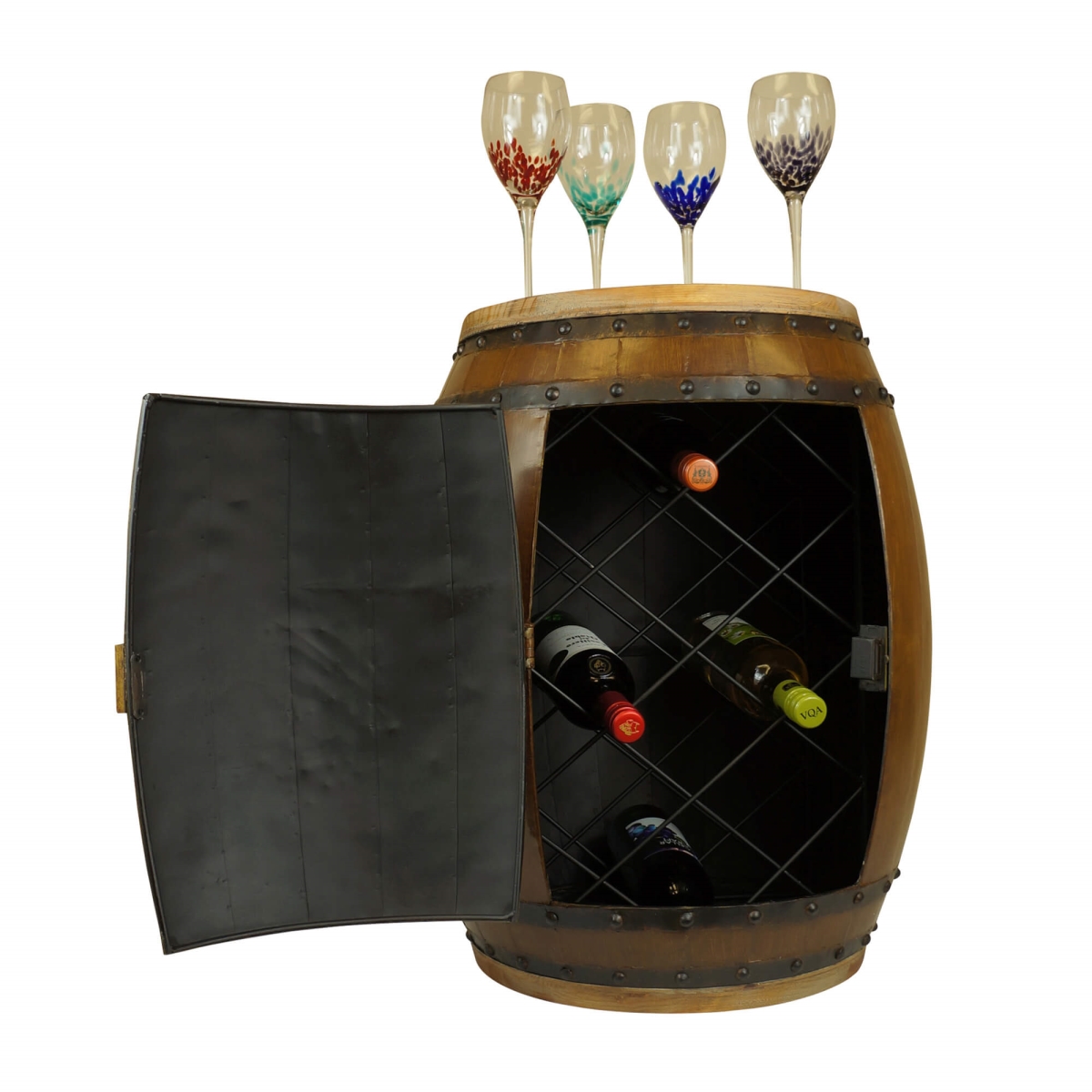 Bm-yw1835 Iron 10 Bottle Floor Wine Rack
