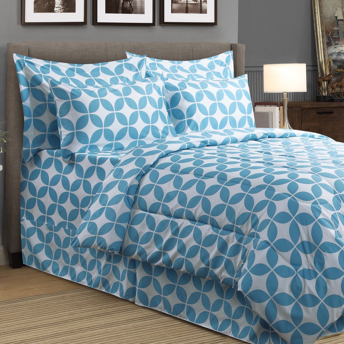 Sq-fe-addis-q08 8 Piece Addison Bed In A Bag Comforter Set - Queen Size