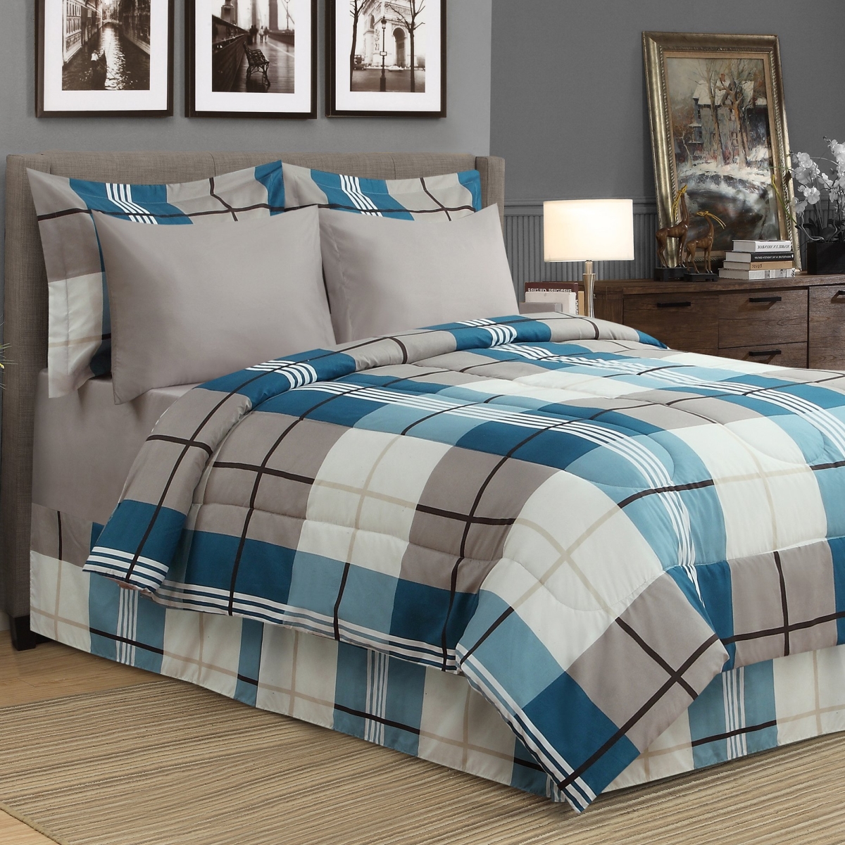 8 Piece Spencer Bed In A Bag Comforter Set - Double Size