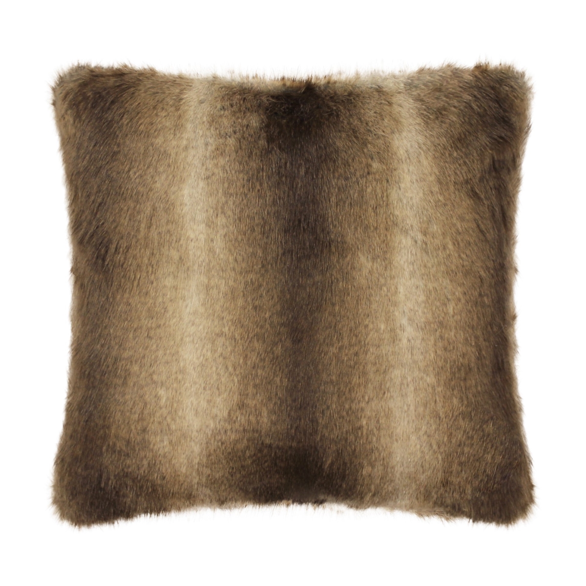 Sq-pi-brwff-1818 18 X 18 In. Wolf Faux Fur Decorative Cushion, Brown - 100 Percent Polyester