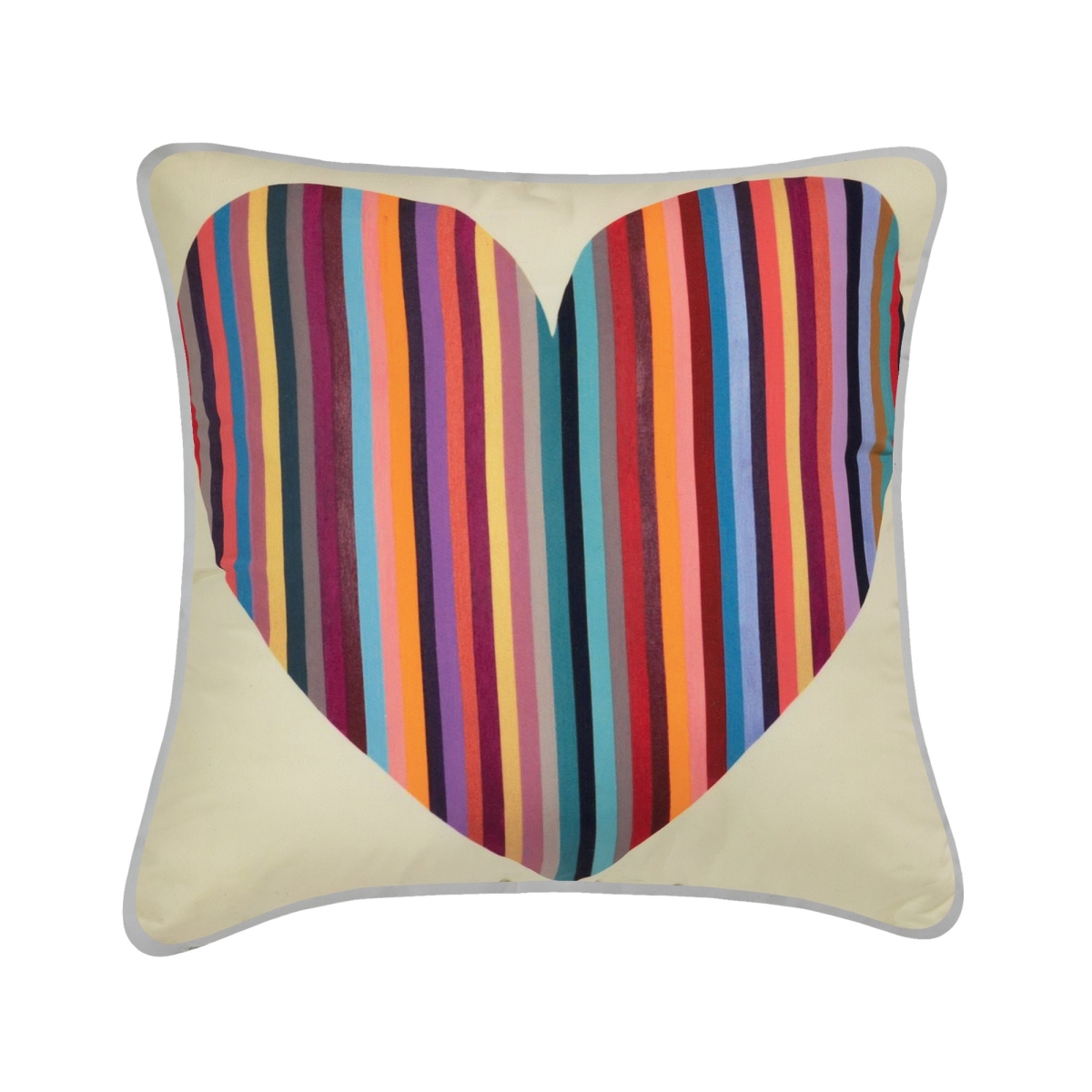 Sq-pi-jg-fther-rahe-1818 18 X 18 In. Jessica Gorlicky Rainbow Heart Decorative Cushion - 100 Percent Duck Feather
