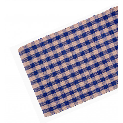 Ag-07250-13x36 13 X 36 In. Ribbed Table Runner, Navy & Beige Check