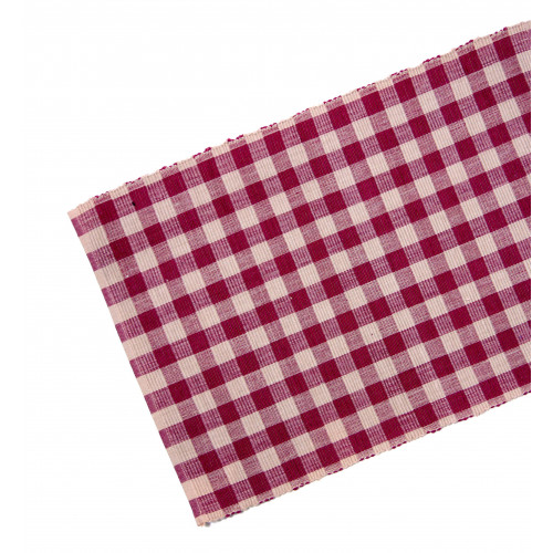 13 X 36 In. Ribbed Table Runner, Burgundy Check
