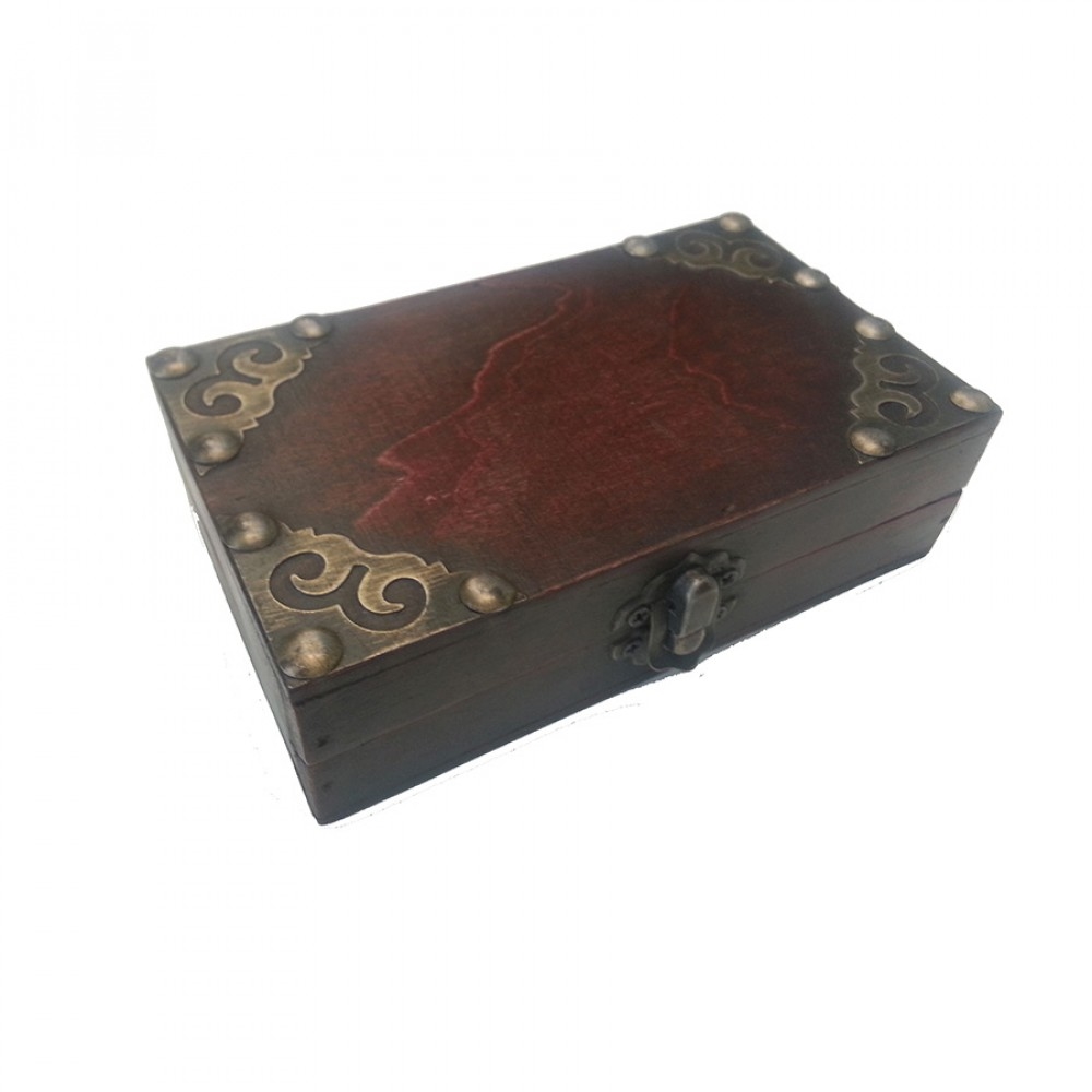 BM-W15-150 Antique Look Square With Metal Corners Decorative Mini Box