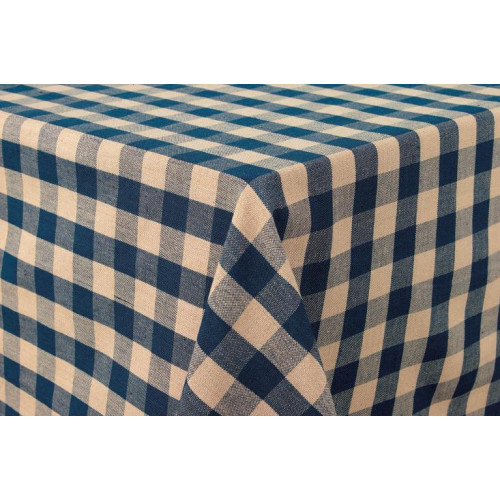 60 X 10 In. Table Cloth, Navy Check