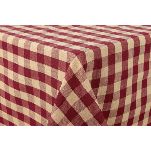 60 X 10 In. Table Cloth, Burgundy Check