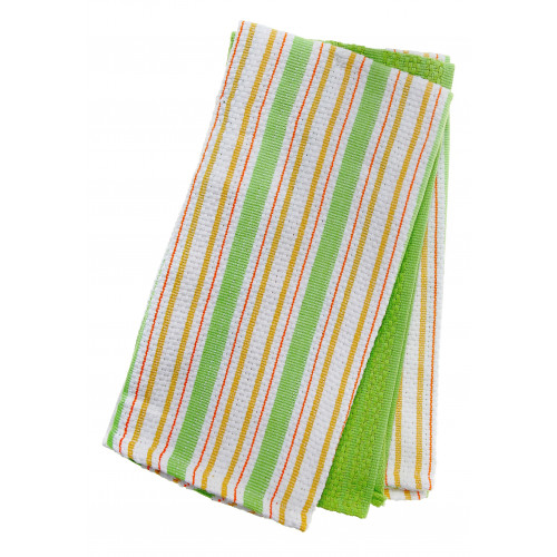 Ag-34629 3 Piece Tea Towels Set, Green Stripes