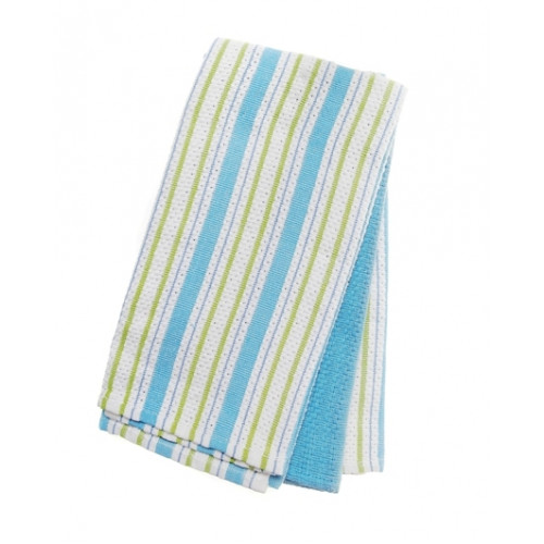 3 Piece Tea Towels Set, Blue Stripes