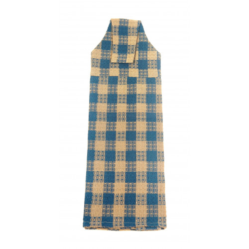 Ag-36250 Hanging & Tie Button Towel, Navy Check