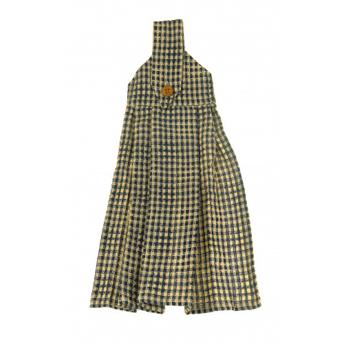 Ag-36296 Hanging & Tie Button Towel, Berryvine Navy Check