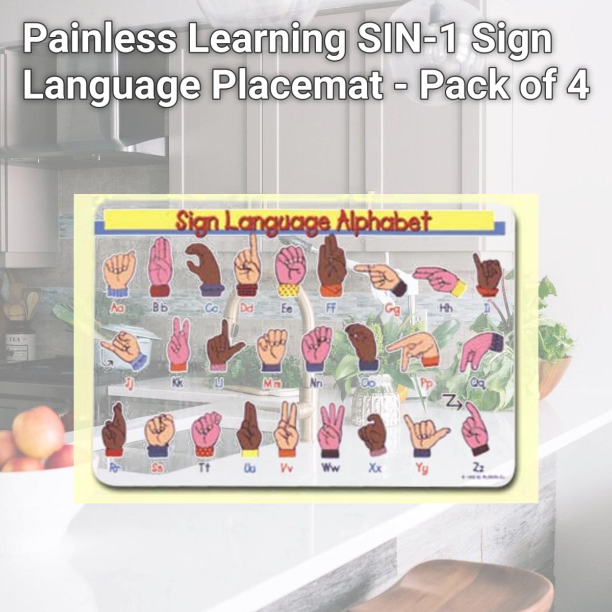 Picture of Painless Learning SIN-1 Sign Language Placemat - Pack of 4