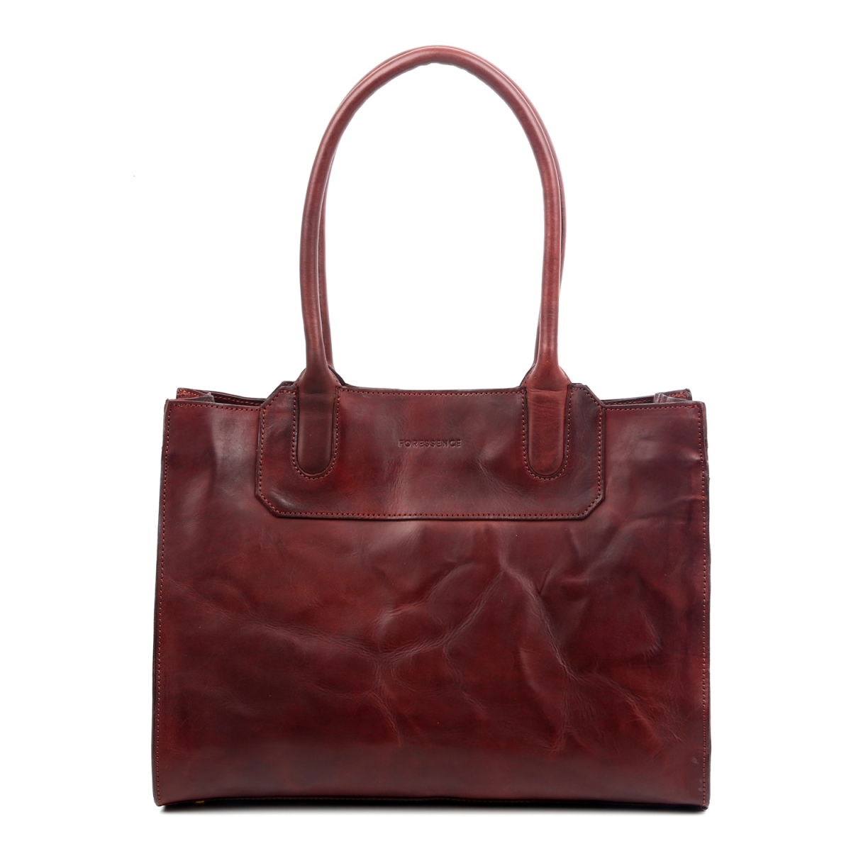 Fe7001-brown Genuine Leather Piper Leather Tote - Brown