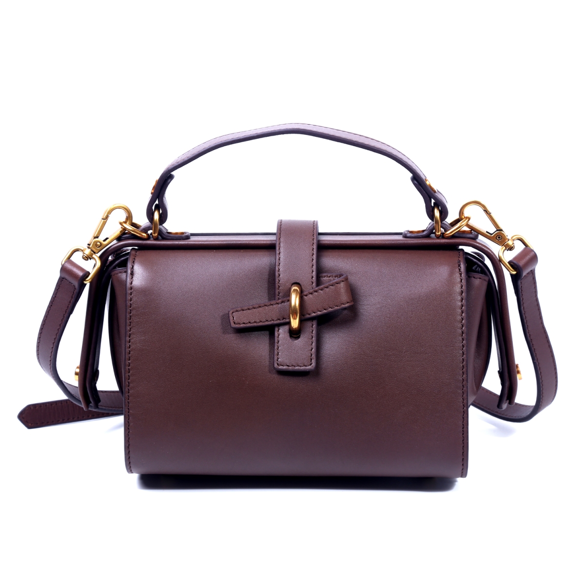 Fe8006-brown Grace Genuine Leather Satchel - Brown