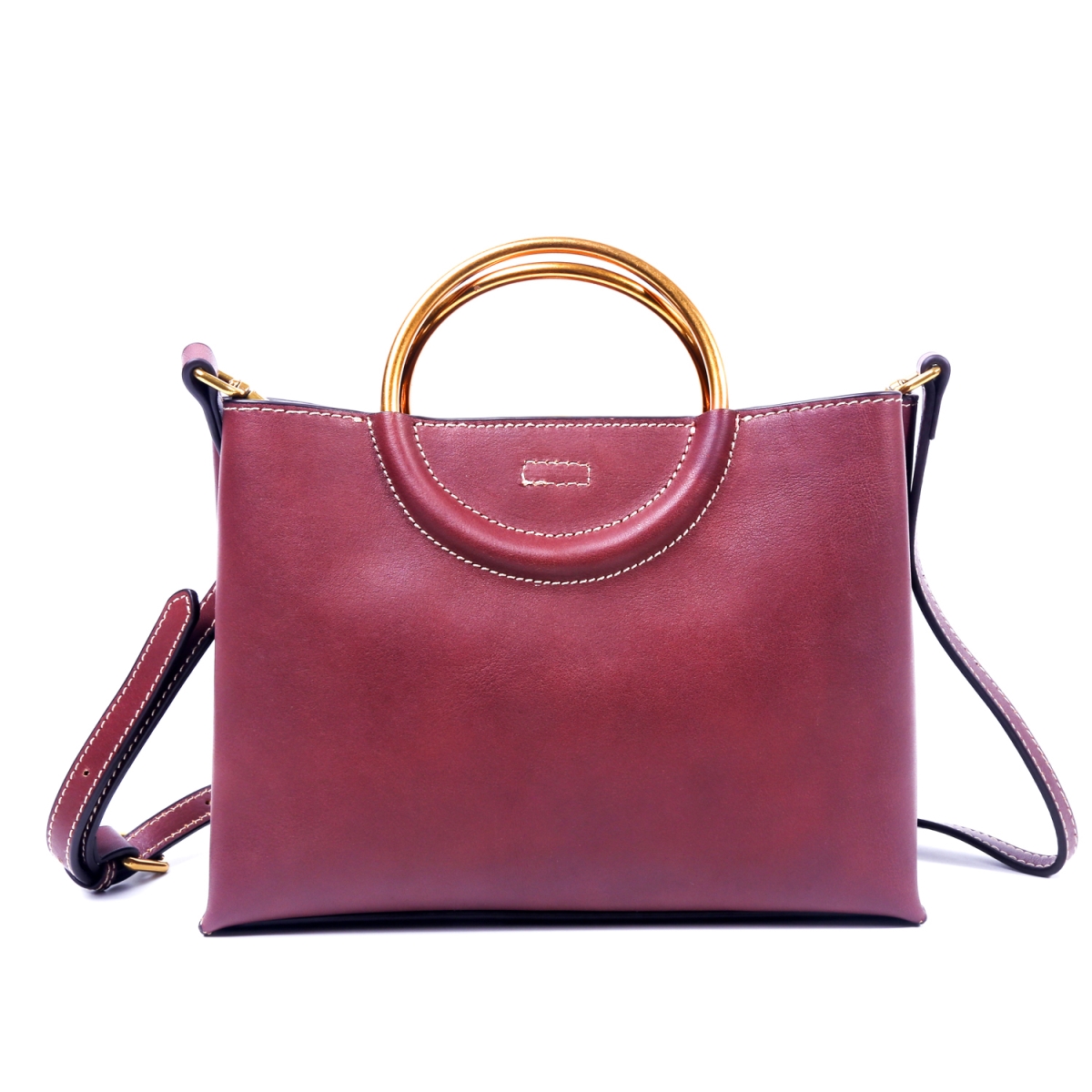 Fe8013-claret Maria Genuine Leather Satchel - Claret