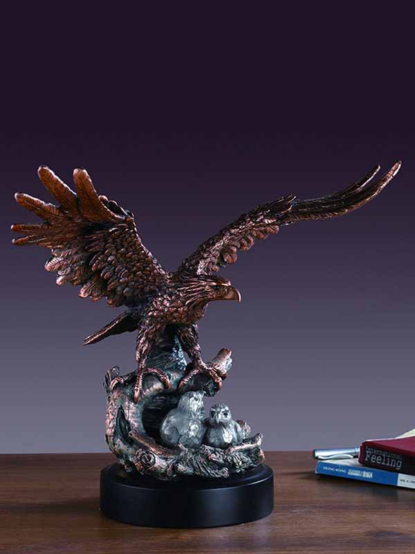 Marian Imports F51135 Bronze Plated Resin Sculpture Eagle Statue