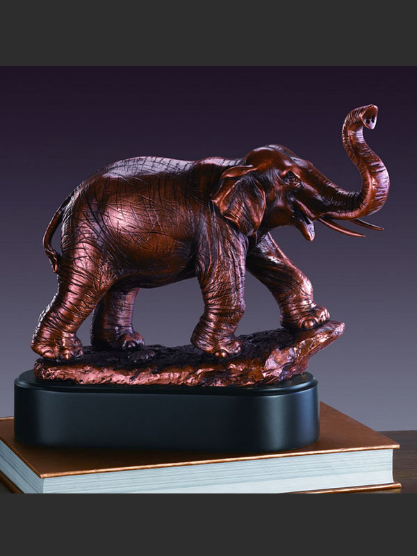 F53219 11 X 10.5 In.treasure Of Nature Howling Bronze Elephant Statue