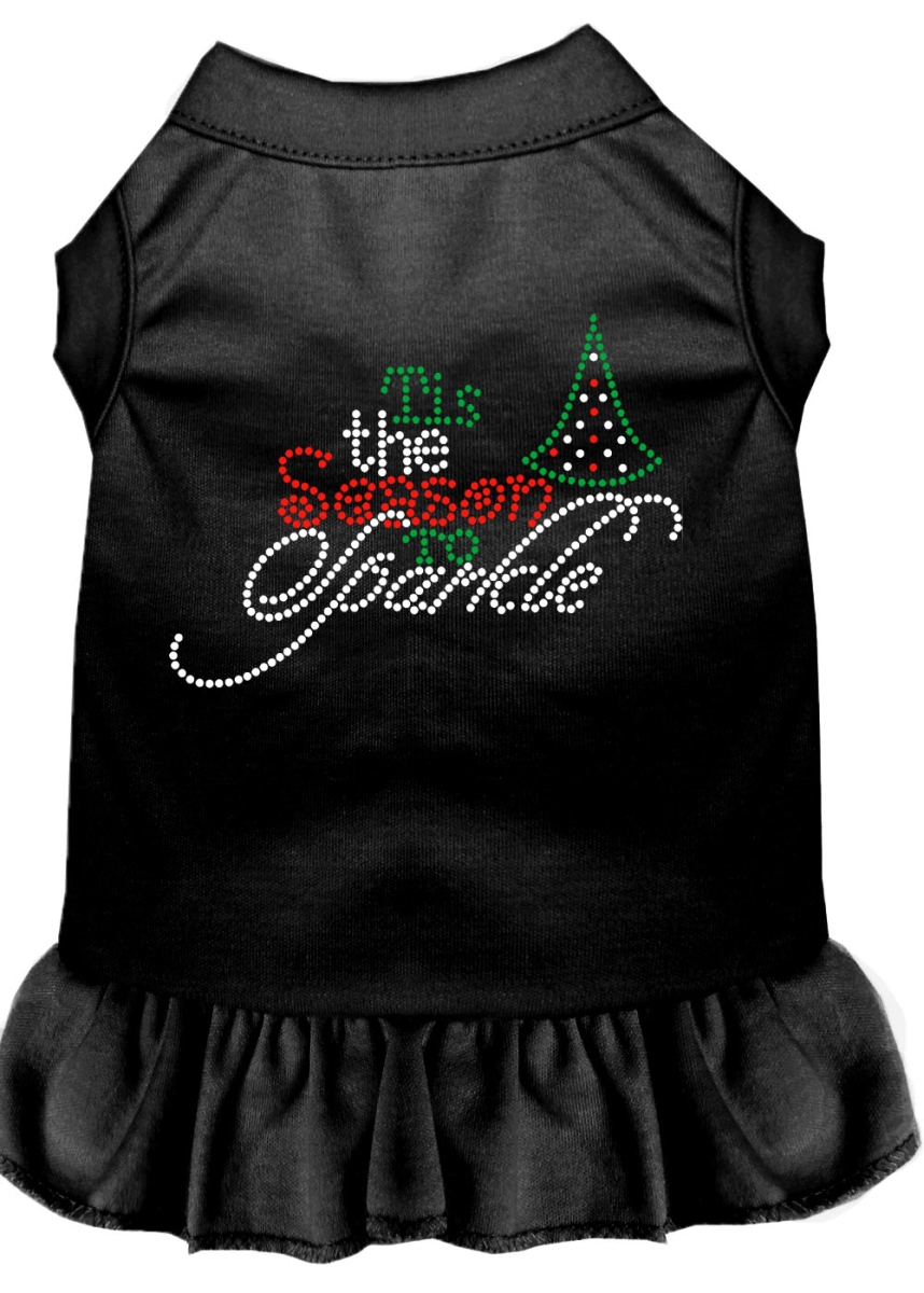 20 In. Tis The Season To Sparkle Rhinestone Dog Dress, Black - 3xl