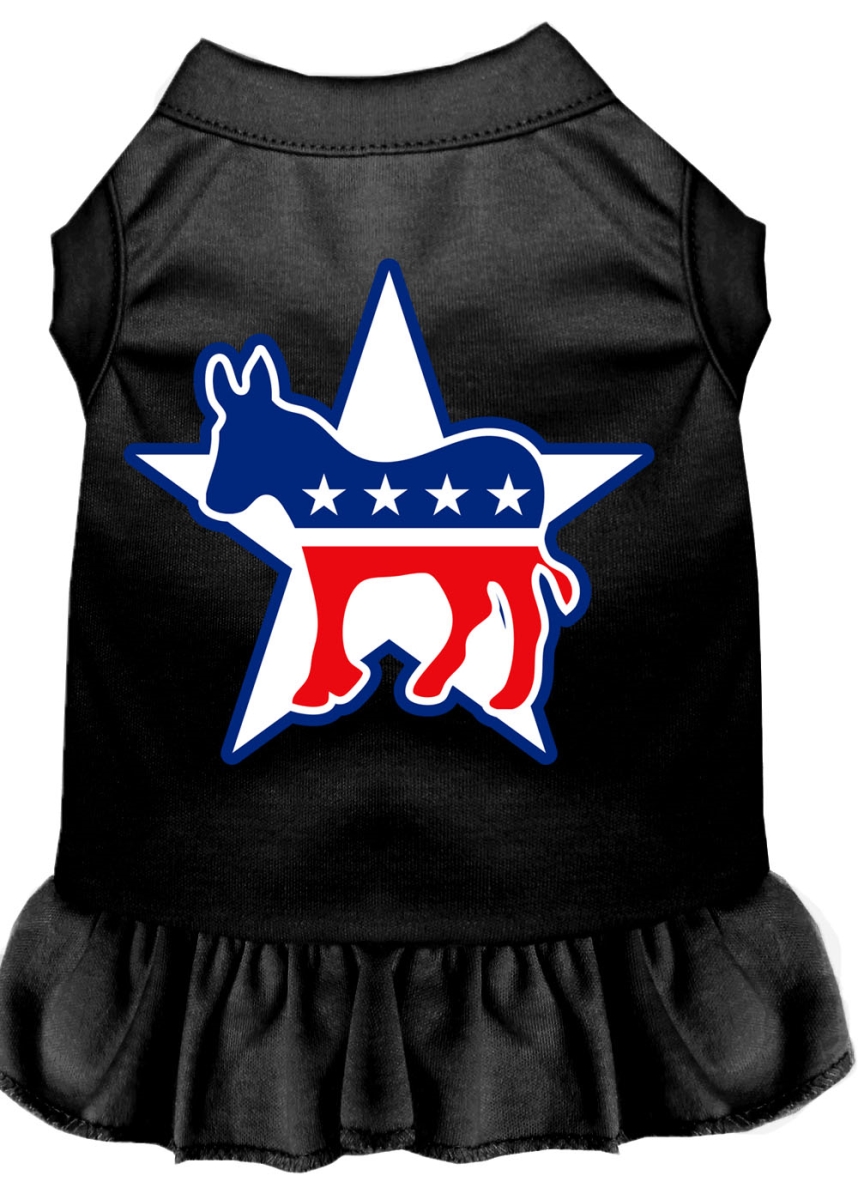 22 In. Democrat Screen Print Dress, Black - 4x